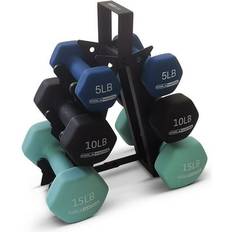 Weights HolaHatha Hex Dumbbell Weight Training Home Gym Equipment Set Multicolor