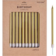 Cake Candles 24count gold long thin metallic birthday candles cake candles birthday parties w
