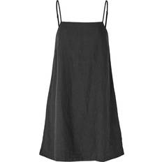 Volanger Kjoler Selected Femme Linnie Short Linen Strap Dress Black