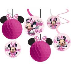 Table Decorations Amscan Minnie Mouse Forever Birthday Paper Hanging Decorations, 12 Count