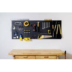 Wall mount pegboard tool organizer kit peg board hooks garage storage 24242 Black