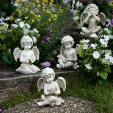 Northlight set of 4 gray cherub angel outdoor garden statues 6.5"