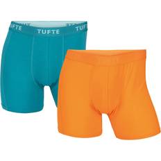 Bambus Undertøy Tufte SoftBoost Boxer Briefs 2-pack - Orange Tiger/Pagoda Blue