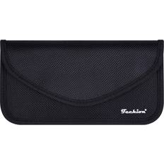 Pouches Signal blocking bag, rfid faraday bag shield pouch wallet case for cell phone. Black Inner size of 7x3.8inch
