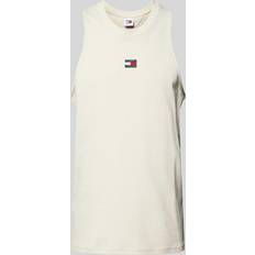 Beige Tanktops Tommy Jeans Tanktop mit Label-Badge