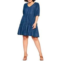 City Chic Blue - Women Clothing City Chic DRESS COASTAL Dark Denim