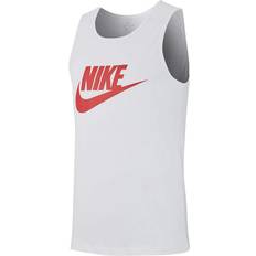 Nike White Tank Tops Nike Men's Sportswear Logo Tank Top White/Red