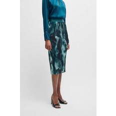 Hugo Boss Women Skirts Hugo Boss Women's Print Slim-Fit Skirt Gray