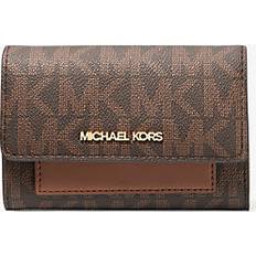 Michael Kors Wallets Michael Kors Jet Set Medium Signature Logo 2-in-1 Wallet - Brown/Luggage