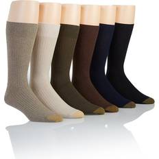 Gold Clothing Goldtoe Men's Stanton Crew Socks, Multipairs, Khaki/Loden 6-Pairs