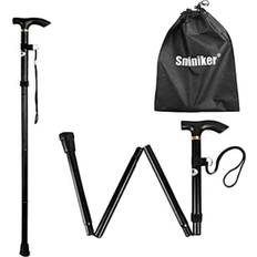 Sminiker Professional folding walking canes with carrying bag lightweight adjustable cane Black 0.49 Pounds