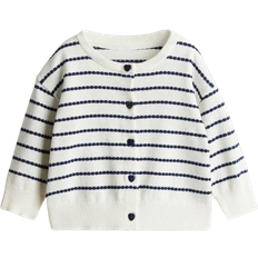 3-6M Kofter H&M Baby's Pointelle Knitted Cardigan - White/Striped