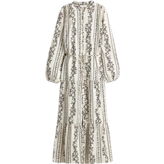 Hvite - S Kjoler H&M Maxi Dress with Ruffles - Cream/Black Flowered