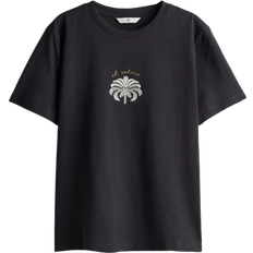 H&M T-shirt In Cotton - Dark Grey/Palm