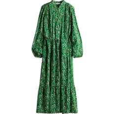 Midikjoler - XXL H&M Maxi Dress With Ruffles - Green/Patterned