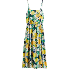 H&M Narrow Shoulder Straps Dress - Cream/Lemons
