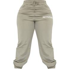 PrettyLittleThing XXL Pants PrettyLittleThing Plus High Waisted Cuffed Joggers - Sage Khaki