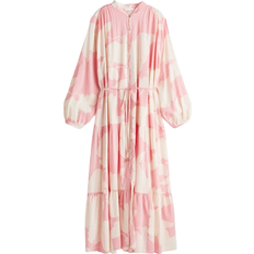 Baumwolle - Lange Kleider H&M Maxi Dress with Frills - Light Pink/Floral