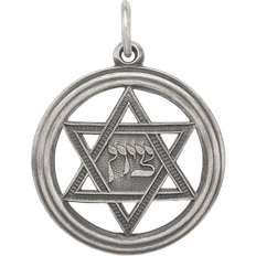 JewelryWeb Star of David Disc Charm Pendant - Silver