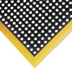 Vinyl Flooring Plastic Flooring Notrax Black/Yellow Mini-Diamond Studded Top Drainage Mat 26" W x 40" L, 7/8"