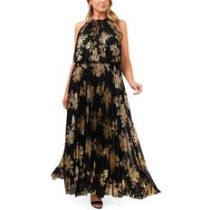MSK Plus Floral-Print Dress Black Gold 16W