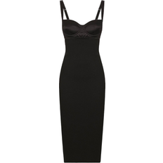 Damen - Midikleider Dolce & Gabbana Jersey Mid Dress with Corset Style Bra Top - Black