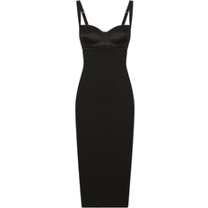 Dolce & Gabbana Jersey Mid Dress with Corset Style Bra Top - Black