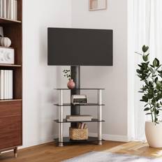 Sølv Benker vidaXL Corner Stand Black/Silver TV-benk 65.5x131cm