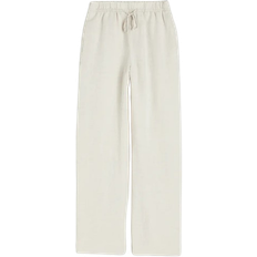 H&M Linen Mix Pull-on Trousers - Lys Beige