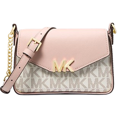 Michael Kors Women Crossbody Bags Michael Kors Sylvia Small Signature Logo Crossbody Bag - Vanilla/Soft Pink