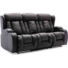 More4Homes Caesar Black Sofa 207cm 3-Sitzer