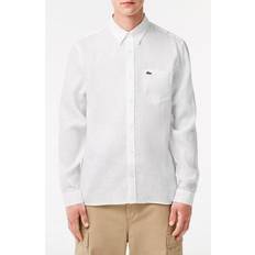 Lacoste White Shirts Lacoste Men's Regular-Fit Linen Shirt White