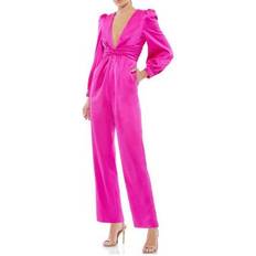 Mac Duggal Jumpsuits & Overalls Mac Duggal Plunge Neck Long Sleeve Satin Jumpsuit