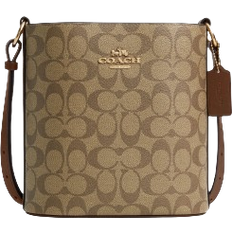 Green Handbags Coach Sophie Bucket Bag In Signature Canvas - Gold/Khaki Saddle 2