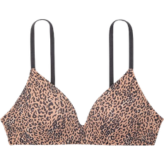 PINK Wear Everywhere Push Up Wireless Bra - Praline Leopard Print