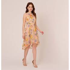 Women - Yellow Dresses Adrianna Papell Women's Floral-Embroidery Midi Dress Yellow/Oranges