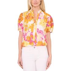 Women - Yellow Blouses CeCe Puff Sleeve Floral Print Top