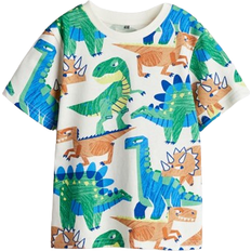 H&M Kid's Printed T-shirt - White/Dinosaurs (1216652044)