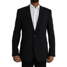 Dolce & Gabbana Polyester Suits Dolce & Gabbana Black MARTINI Single Breasted Coat Men's Blazer