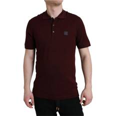 Dolce & Gabbana Red T-shirts & Tank Tops Dolce & Gabbana Elegant Maroon Cotton Blend Polo Men's Tee