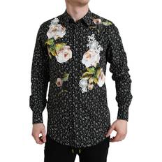 Gull - Herre Skjorter Dolce & Gabbana Blomstret Bomull Slim Fit Skjorte Multicolor