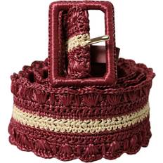 Rot Gürtel Dolce & Gabbana Maroon Elegance Canvas Waist Women's Belt