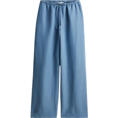 Damen - Leinen Hosen H&M Linen Blend Trousers - Blue