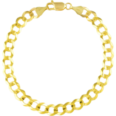 Gold - Men Bracelets Nuragold Cuban Curb Link Chain Bracelet - Gold