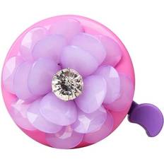 Bike Bells MINI FACTORY Bike Bell for Girls, Bicycle Handlebar Cute 3D Crystal Diamond Flower Pattern Bike Safe Cycling Ring Horn Purple