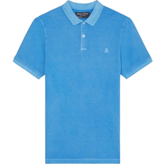 Marc O'Polo Pique Shaped Polo Shirt Made From Organic Cotton Stretch - Azure Blue