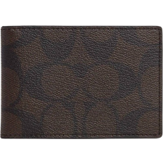 Card Cases Coach Compact Billfold Wallet In Signature - Gunmetal/Mahogany/Black