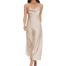 XL Kleider Shein SHEIN BIZwear Women's Solid Color V-Neck Satin Spaghetti Strap Dress, Perfect For Work