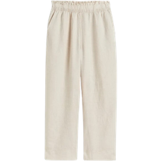 H&M Ankle Length Linen Trousers - Light Beige