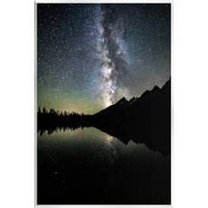 Stupell Starry Sky Lake Reflection White Framed Art 10x15"